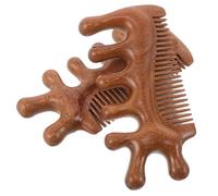 ELAYARD Peine De Masaje De Madera Natural Para Cuero Cabelludo y Cuerpo 2 Piezas Compacto Ergonómico Para Cuidado Facial y Relajación Corporal