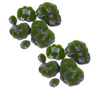 ELAYARD Piedras Decorativas de Musgo Artificial 2 Juegos (6 Piezas Cada Uno) Espuma Ligera, Simulación de Rocalla en Miniatura para Decoración de Interiores, Jardines de Hadas y