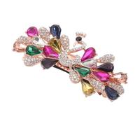 ELAYARD Pinza Pelo de Pavo Real Gemas de Imitación Pasador Cabello Brillante para Recogidos de Mujer Tocado Pinza Vintage para Fiesta y Boda