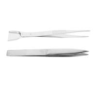 ELAYARD Pinzas para Joyería de Acero Inoxidable Pala Pinzas Multifuncionales de Precisión Antimagneticas 2 Piezas para Trabajos de Gemas y Manualidades