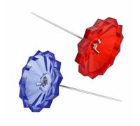 ELAYARD Portapapeles para Recibos 4 Piezas Varilla Recta Metálica y Base Redonda de Plástico, Soporte para Notas en Escritorio, Colores Rojo Azul Verde y Transparente, Accesorio