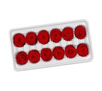 ELAYARD Ramo de 12 Rosas Preservadas Rojas 3-4 Cm Flor para Decoración de Bodas y Eventos, Flores Inmortales DIY para Adornos Festivos y Regalos Románticos