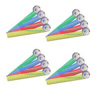 ELAYARD Regla de Madera 18 Cm Diseño de Fútbol, Regla Divertida y Precisa para Dibujo, Material de Oficina y Estudio, Paquete de 20 Unidades Multicolor para Aula y Manualidades