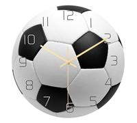 ELAYARD Reloj de Pared con Diseño de Balón de Fútbol Movimiento Silencioso Números Grandes Acrílico Resistente para Salón Dormitorio y Estudio