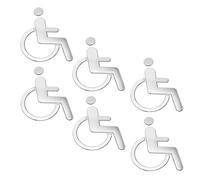 ELAYARD Señal Autoadhesiva para Baño Discapacitados 6 Unidades Pegatinas Símbolo Silla de Ruedas Adhesivo Resistente para Puertas y Paredes Adecuado para Clínicas y Comercios