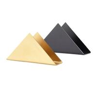 ELAYARD Servilletero Triangular de Acero Inoxidable 2 Piezas Negro y Dorado, Organizador de Servilletas para Mesa de Restaurante, Café y Cocina, Dispensador Metálico Estable y Práctico