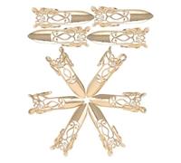 ELAYARD Set de 10 Anillos Punta del Dedo en Estilo Antiguo, Aleación de Zinc Dorada, Ajustables y Portátiles, Protección para Uñas en Espectáculos de Baile