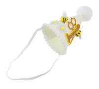 ELAYARD Sombrero de Cono para Primer Cumpleaños de Pequeño Gorro de Fieltro Ligero Correa Elástica Decoración Temática de Abejas para Fiesta de Cumpleaños Accesorio para Fotos