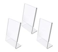 ELAYARD Soportes de Acrílico L en Forma de L 3 Piezas 100x150x2 Mm Transparentes para Menús y Carteles de Restaurante, Bar U Oficina, Base Estable y Fácil Inserción de Papel