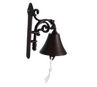 ELAYARD Timbre Retro Colgante para Puerta de Hierro Fundido Estilo Rústico, Manual y Resistente, Decoración Vintage para Jardín y Hogar, Campana de Pared Rústica Decorativa