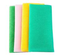 ELAYARD Toallas De Baño Exfoliantes 4 Piezas, Tamaño Largo, De Nailon Para Ducha, Depurador Corporal Eficaz Para Hombre y Mujer, Limpieza Profunda En Baño y Camping, Diseño Anilla Para Colgar