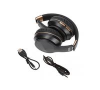 ELB4 Bluetooth Headphones Multifunction Foldable Wireless Earphones for Sports Gaming(Black Gold )