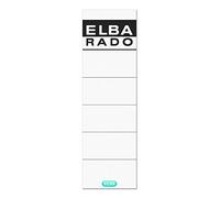 Elba 100551826 espalda etiquetas Rado, ancho y cortos, autoadhesivo, 10 pcs, blanco