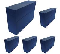 Elba 100580261 - Caja de transferencia de cartón forrado con tela, 10 cm, color azul (Paquete de 5)