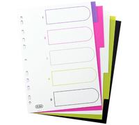 Elba 400004808 Register myColour - Separador para carpetas (5 compartimentos, polipropileno, 300 µ, 20 unidades)