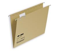 Elba Fade, Carpeta Colgante Folio con Visor Superior, Cartulina Kraft Eco 220gr, Varilla Flex Metal, Caja de 50 Unidades (25x36cm)