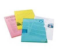 Elba - Fundas transparentes para documentos (DIN A4, PVC, 25 unidades), color ro