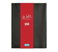 Elba Le Lutin - Carpeta archivadora (30 fundas A4, PVC), color negro