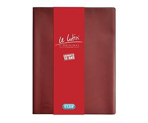 Elba Le Lutin - Carpeta archivadora (30 fundas A4, PVC), color rojo granate