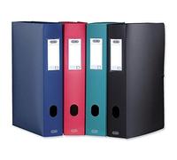 Elba Memphis - Caja de documentos (polipropileno, personalizable, con elástico, 80 mm, A4), color rojo