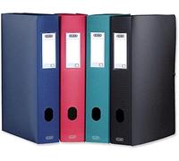 Elba Memphis - Caja de documentos (polipropileno, personalizable, elástica, 80 mm, A4), color negro