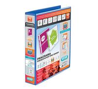 Elba Panorama Presentation Ring Binder PVC 4 D-Ring 40mm Capacity A4 Blue Ref 400008418 [Pack 6]