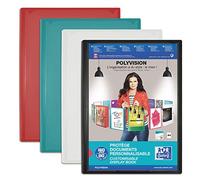 Elba Polyvision - Portafolio personalizable con fundas de polipropileno A4, opaco, color aleatorio, color Assorti: bleu, vert, rose, noir, blanc 160 vues