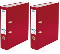 Elba Rado Top, Archivador 2 Anillas Palanca, Tamaño Folio, Lomo 80 mm, Forrado Exterior Plástico, Color Rojo (Paquete de 2)