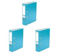 Elba Rado Top, Archivador 2 Anillas Palanca, Tamaño Folio, Lomo 80 mm, Forrado Exterior Plástico, Color Turquesa (Paquete de 3)