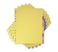 Elba A4+ (extra ancho), separadores de tarjetas de 10 partes, surtidos, 5 juegos