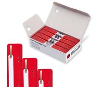 Elba - Tiras con varillas metálicas ajustables cortas para archivadores, Rojo, paquete de 25