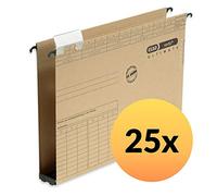 Elba Vertic Ultimate 85444 - Carpetas colgantes (apertura lateral, fondo de plástico, hasta 380 páginas, 25 unidades), color marrón