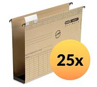Elba Vertic Ultimate 85446 - Carpeta colgante (texto en alemán, apertura lateral, fondo de plástico, hasta 580 hojas DIN A4, 25 unidades), color marrón