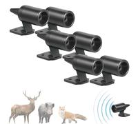 ElBaúldelSueños 6 PCS Ahuyentador, Silbato de Ultrasonidos de advertencia para animales como Jabalíes, Ciervos, Zorros, Conejos. Negro, Plástico, 110 dB, para Coches y Motos.