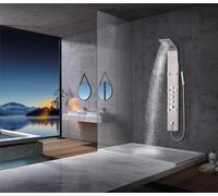 Elbe Columna de ducha termostática, panel de ducha en acero inoxidable 304 con 4 modos de ducha controlado, hidromasaje 6 chorros de masaje, Tamaño grande + diseño Moderno 165 x 20 x 45 cm