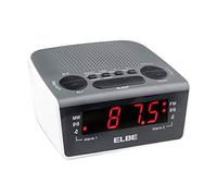 ELBE CR-932 Radio-despertador digital con radio am/fm, radio analógica am/fm, alarma con radio o acústica, memoria 20 emisoras, función snooze y sleep, pantalla LED 0,6'', color blanco negro