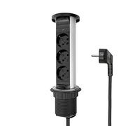 Elbe Inno Regleta Multienchufe Retráctil de Mesa Con 3 Tomas, Cubierta Superior Impermeable y Protección Contra Sobretensiones Para Escritorio