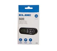 ELBE RF-96 Radio de Bolsillo Digital FM, Búsqueda automática o Manual de emisoras, Auriculares Stereo incluidos, Dispone de Correa para Colgar al Cuello, Negro