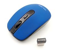 Elbe RT-110 Ratón Inalámbrico portátil con Batería Recargable de 400mah, resoluciones 800, 1200 y 1600 dpi configurables, Azul