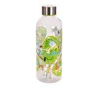 Elbenwald Botella de agua Rick and Morty - 850 ml con motivo Portal, botella de agua con tapón a rosca, altura de 22,5 cm - Transparente/Verde