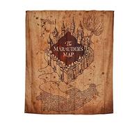 Elbenwald Cortina de ducha de Harry Potter con diseño de mapa del Merodeador, 180 x 200 cm, poliéster, color beige