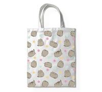 Elbenwald Disney & mehr - Bolsa de yute Winnie the Pooh Alicia im Wonderland, Pusheen, Sanrio & mehr Baumwolle Schultertasche Beige und Weiß, Pusheen The Cat