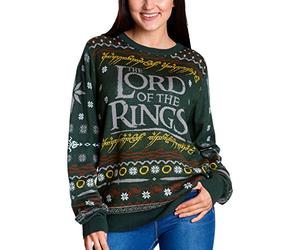 Elbenwald El Señor de los Anillos Jersey de Punto con Motivo de El Único para Hombre Mujer Unisex algodón Verde - M