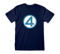 Elbenwald fantastic four - camiseta con emblema azul de algodón, rojo