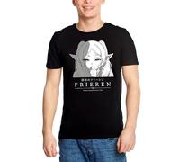 Elbenwald Frieren Camiseta con Motivo de Personaje para Hombres Mujeres Unisex algodón Negro - XXL