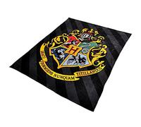 Elbenwald Harry Potter Manta con Techo de Hogwarts Motivo Unisex 180 x 220 cm Negro