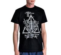 Elbenwald Harry Potter T -Shish The Three Brothers Frontprint Women Men Cotton Black - XXXL