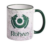 Elbenwald Herr der Ringe - Taza de cerámica con escudo y tierra media, 320 ml, color blanco