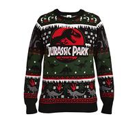 Elbenwald Jurassic Park Jersey de Punto con el Motivo del Logotipo de la película para Hombres señoras Unisex algodón Negro - XL