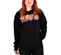 Elbenwald Naruto Oversize Sudadera con Capucha para Hombre Mujer Unisex Algodón Negro - M